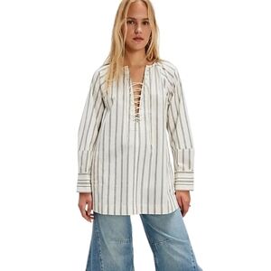 Free People We The Free Lisbon Tunic Ivory Combo NWOT